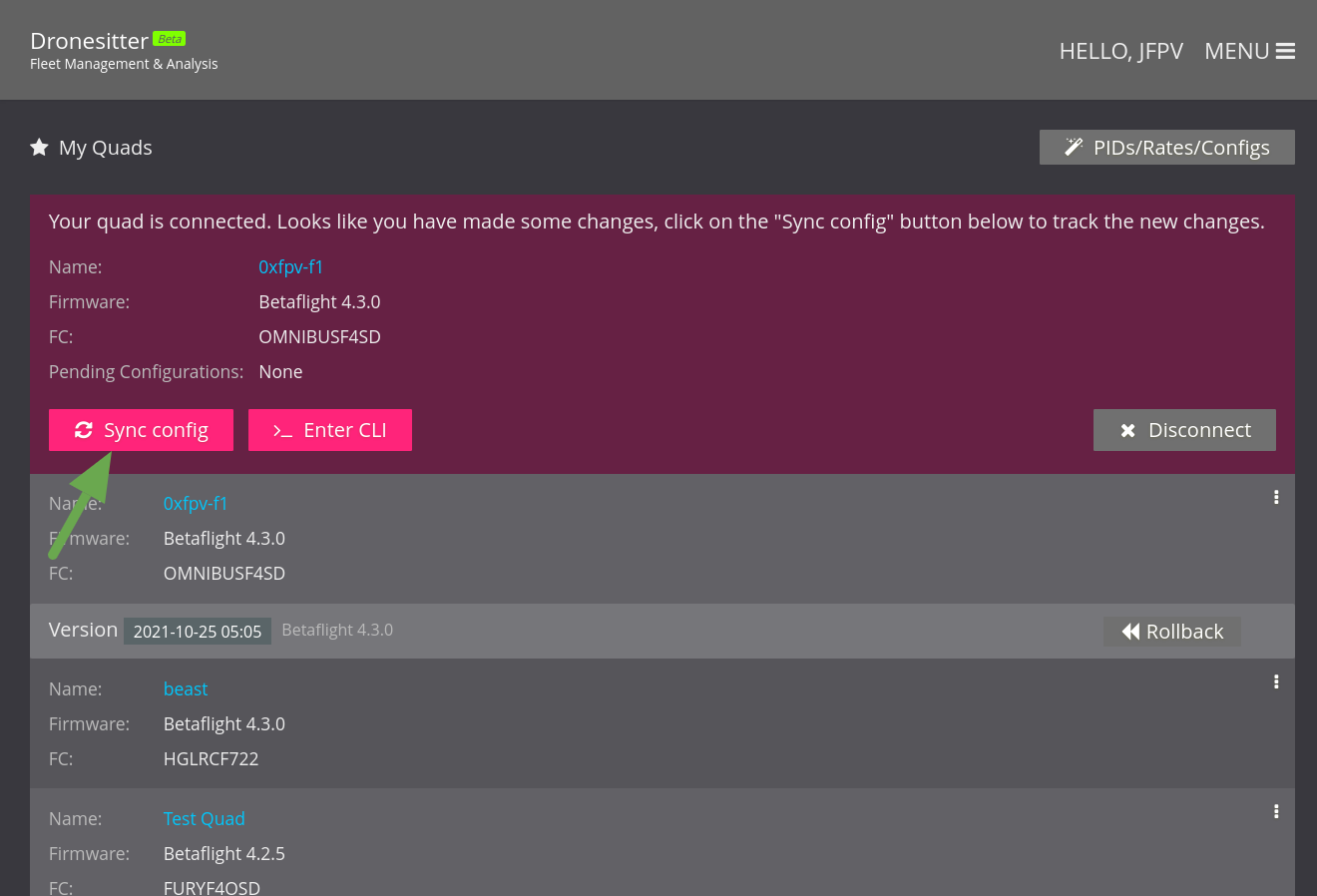 Sync Betaflight/iNav configs to FPVSIM.