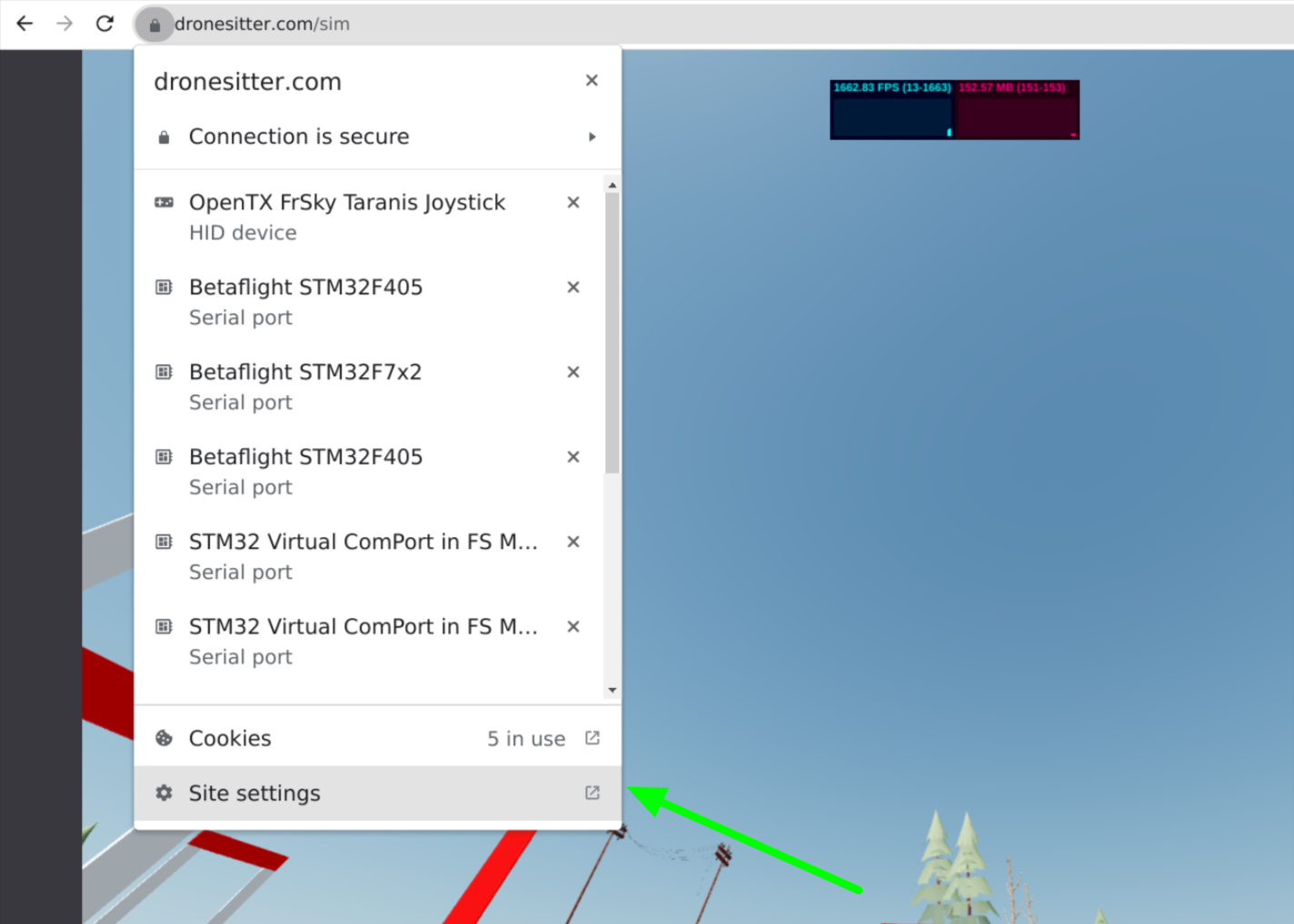 Go to Chrome Site settings