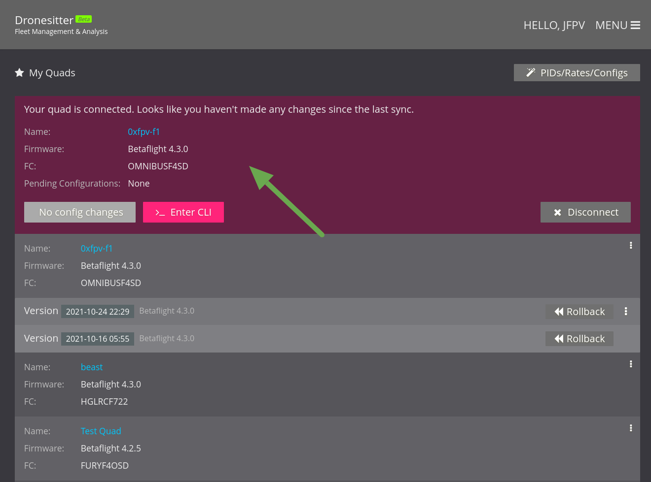 Connected to Betaflight/iNav serial port.