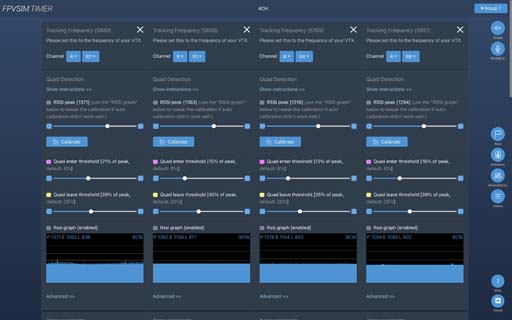 FPVSIM Timer — race selector view