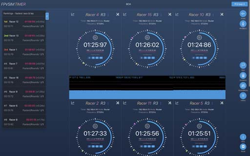 FPVSIM Timer — bracket heat list screenshot